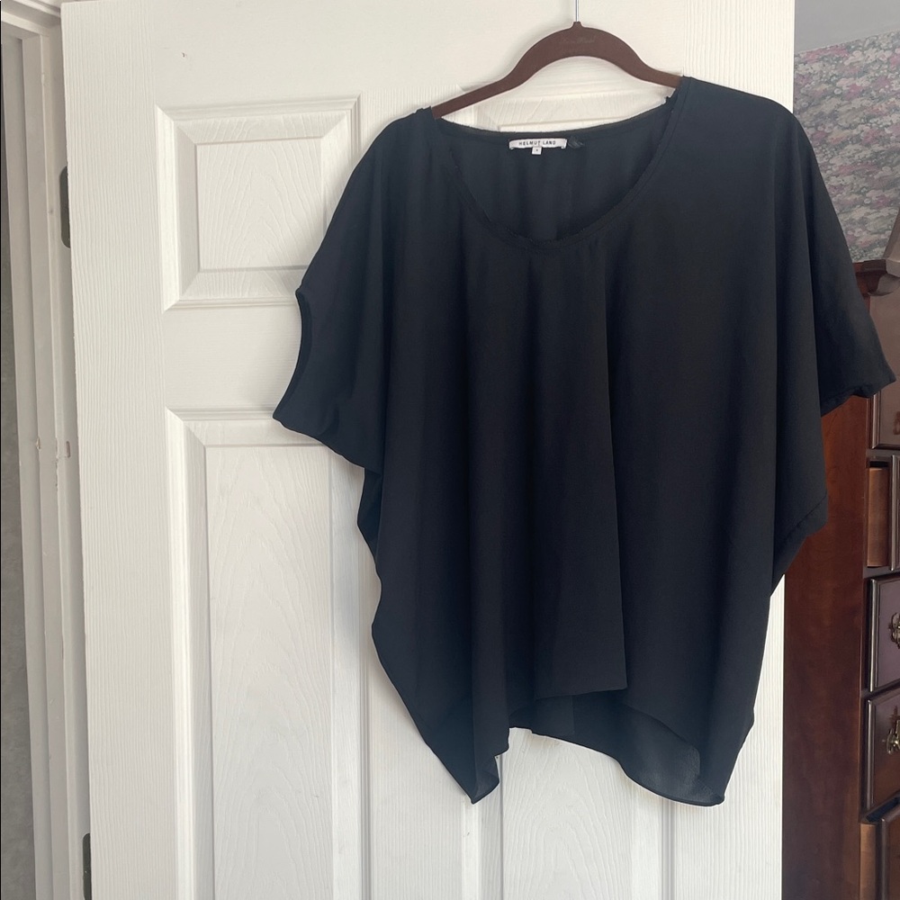 Helmet lang drapery black shirt